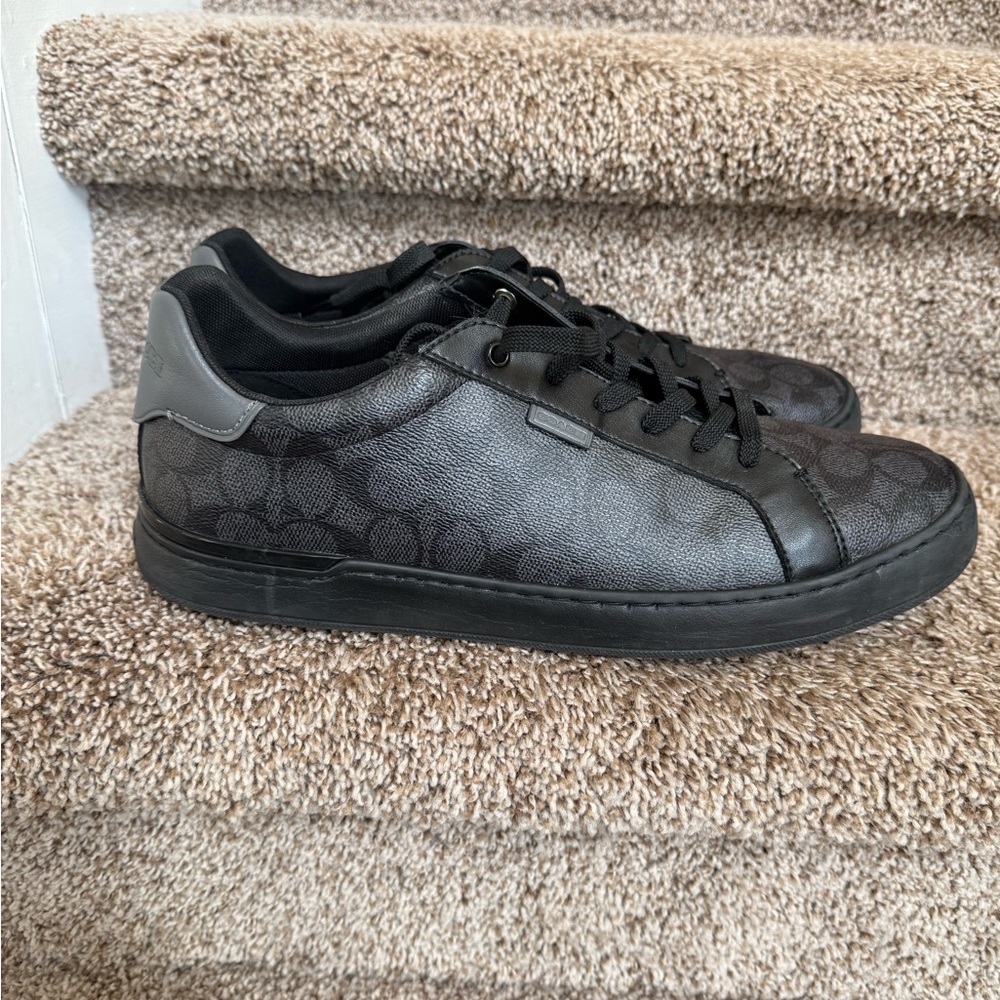 Coach CG999 Men's Black Patterned Monogram Leather Sneakers - Picture 3 of 16